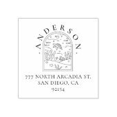 Boho Arch Zee Turtle Aangepast retouradres Rubberstempel (Afrduk)