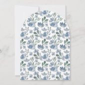 Boho Arched Vrijgezellenfeest Dusty Blue Floral Kaart (Achterkant)