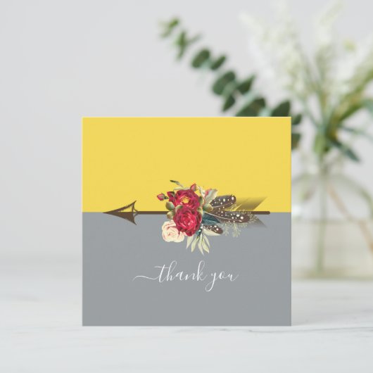 Boho Arrow Colorblock Bedankt Kaart (Staand voorkant)