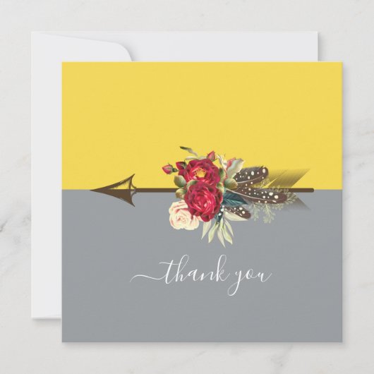 Boho Arrow Colorblock Bedankt Kaart (Voorkant)