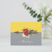 Boho Arrow Colorblock Dank u Briefkaart (Staand voorkant)