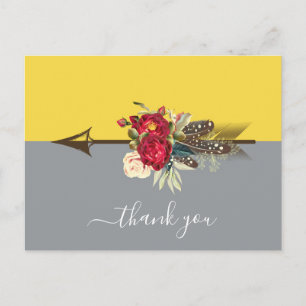 Boho Arrow Colorblock Dank u Briefkaart