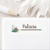 Boho arrow design, aangepaste naam etiket (Insitu)