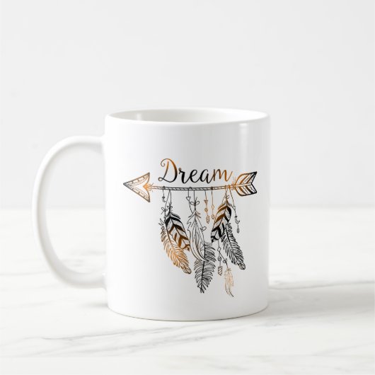 Boho Arrow en Feather Dream Koffiemok (Links)