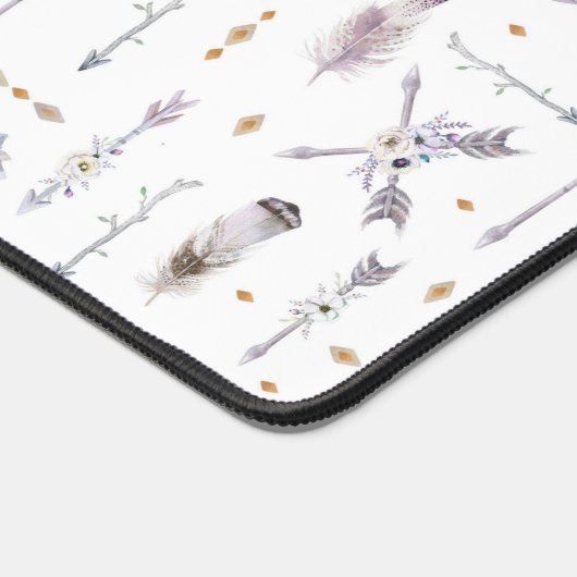 Boho Arrow & Feather Pattern Bureaumat (Hoek)