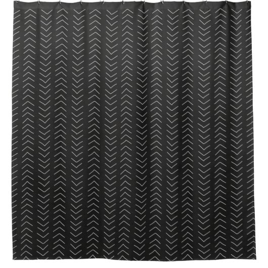 Boho Arrow Geometric Black & White Shower Curtain Douchegordijn (Voorkant)