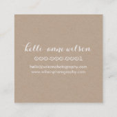 BOHO ARROW LOGO rustiek modern wit kraft Vierkante Visitekaartje (Achterkant)