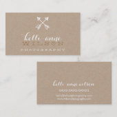 BOHO ARROW LOGO rustiek modern wit kraft Visitekaartje (Voorkant / Achterkant)