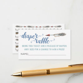 Boho Arrow Luier Raffle Ticket Informatiekaartje