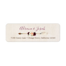 Boho Arrow Peach & Bourgogne Muziek Bloemenadres