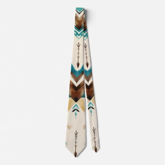 Boho Arrows Blauwgroen bruine Stropdas (Voorkant)