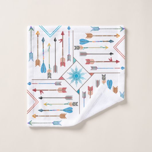 Boho Arrows en Sun V11 ID748 Bad Handdoek (Wasdoekje)
