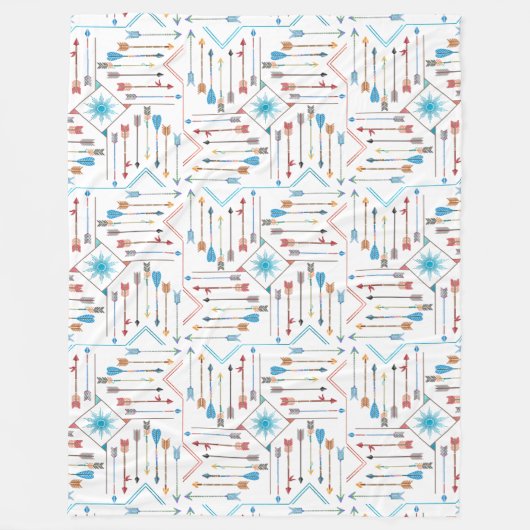 Boho Arrows en Sun V11 ID748 Fleece Deken (Voorkant)