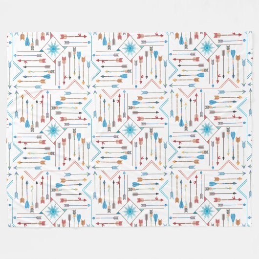 Boho Arrows en Sun V11 ID748 Fleece Deken (Voorkant (Horizontaal))