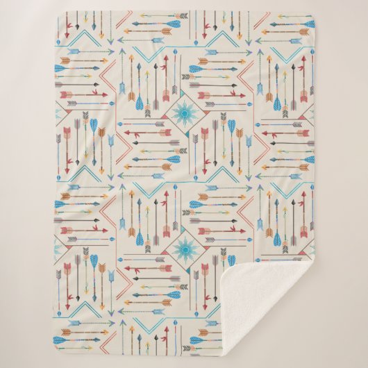 Boho Arrows en Sun V11 ID748 Sherpa Deken (Voorkant)