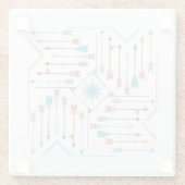 Boho Arrows en Sun V11 Sq ID748 Glazen Onderzetter (Achterkant)