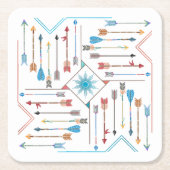 Boho Arrows en Sun V11 Sq ID748 Kartonnen Onderzetters (Voorkant)