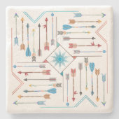 Boho Arrows en Sun V11 Sq ID748 Stenen Onderzetter (Voorkant)
