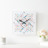 Boho Arrows en Sun V11 Sq ID748 Vierkante Klok (Huis)