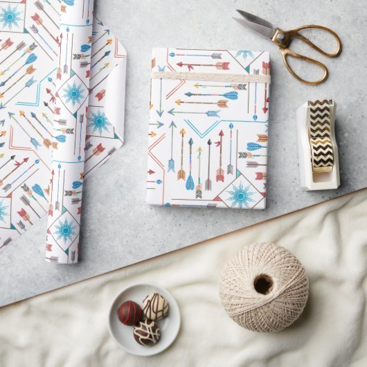 Boho Arrows en Sun V11 White ID748 Cadeaupapier (Crafts)