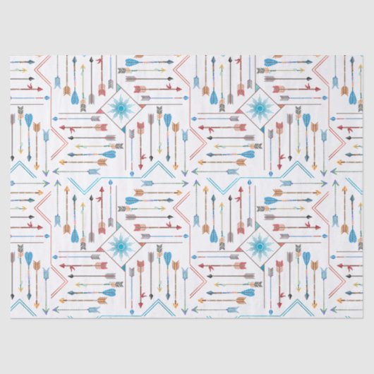 Boho Arrows en Sun V11 White ID748 Tissuepapier (Voorkant)