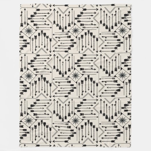 Boho Arrows en Sun V12 ID748 Fleece Deken (Voorkant)