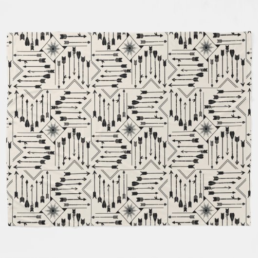 Boho Arrows en Sun V12 ID748 Fleece Deken (Voorkant (Horizontaal))