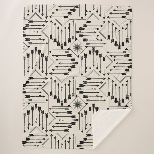 Boho Arrows en Sun V12 ID748 Sherpa Deken (Voorkant)