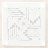 Boho Arrows en Sun V12 Sq ID748 Glazen Onderzetter (Achterkant)