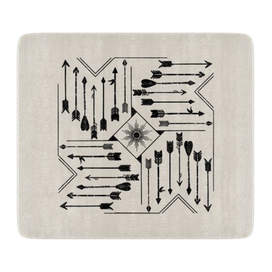 Boho Arrows en Sun V12 Sq ID748 Snijplank (Voorkant)