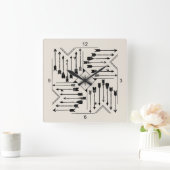 Boho Arrows en Sun V12 Sq ID748 Vierkante Klok (Huis)