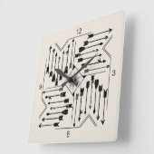 Boho Arrows en Sun V12 Sq ID748 Vierkante Klok (Hoek)
