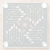 Boho Arrows en Sun V1 ID748 Glazen Onderzetter (Achterkant)