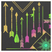 Boho Arrows en Sun V3 Neon Black ID748 Stof (Close Up)
