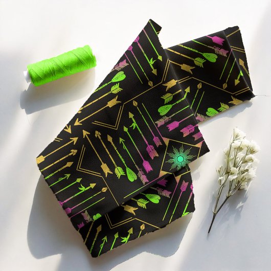 Boho Arrows en Sun V3 Neon Black ID748 Stof