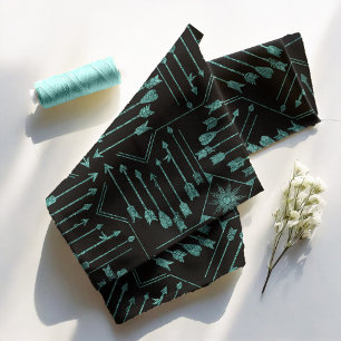 Boho Arrows en Sun V6 Blauwgroen Zwart ID748 Stof