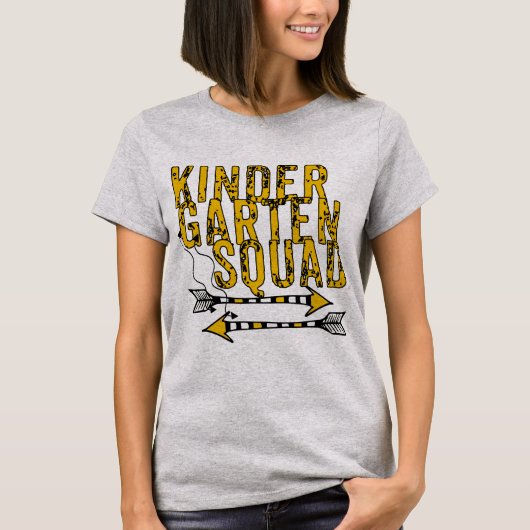 Boho Arrows Kindergarte Squad - Gepersonaliseerd T T-shirt (Voorkant)