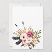 Boho arrows vethers Floral Baby shower Invitation Kaart (Achterkant)
