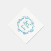 Boho art aqua paper, liefje zestien verjaardagsfee servet (Hoek)