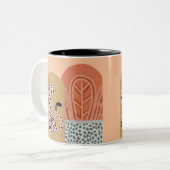 Boho Art Deco Modern Chic Leopard Tweekleurige Koffiemok (Voorkant links)