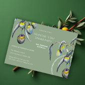 Boho Art Dinner Party Waterverf Olijftak Feestdagenkaart