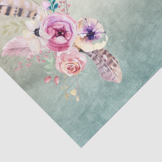 Boho Art Feathers en Flowers - Ontkoppeling Tissuepapier (Detail)