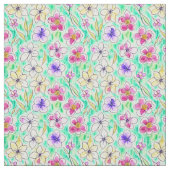 Boho Art Nouveau Floral Waterverf Pattern Stof (Swatch)