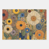 Boho Art Nouveau Wilde Bloementuin Inpakpapier Vel (Voorkant 3)