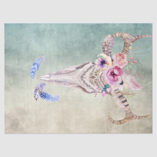 Boho Art Skull Decoupage Tissuepapier (Voorkant)