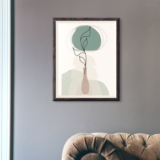 Boho Art Style Modern Vase Plant Poster