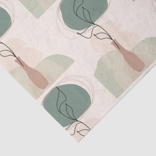 Boho Art Style Modern Vase Plant Tissuepapier (Detail)