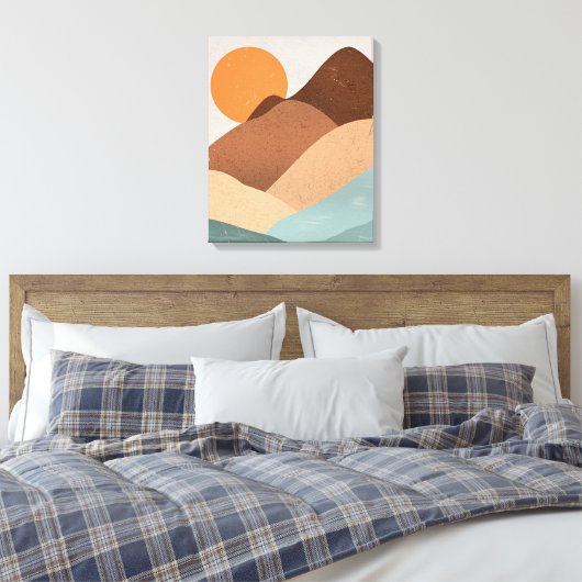 Boho art Sunset Canvas Afdruk (Insitu (Slaapkamer))