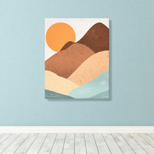 Boho art Sunset Canvas Afdruk (Insitu (Houten vloer))