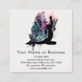 Boho Artful Yoga Meditation Sacred Geometry Vierkante Visitekaartje (Achterkant)